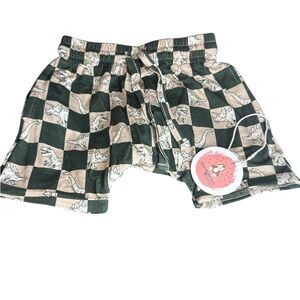 Monkeeroos Bamboo Kids Dinosaur Checkered Shorts 5T‎
